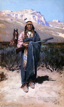  americano Pintura al %C3%B3leo - Indio Valiente oeste nativos americanos Henry Farny